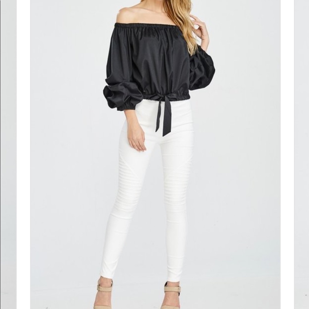 Venti6 Cream Faux Suede Leggings